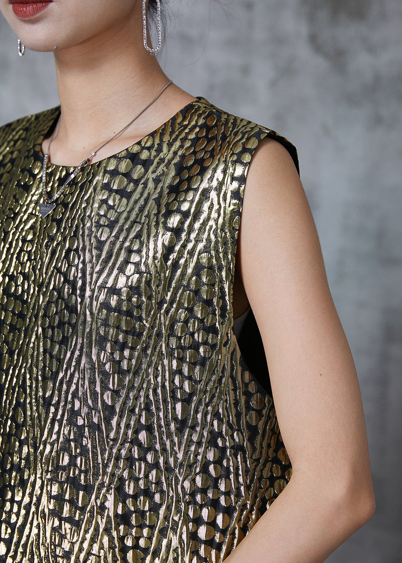 Golden Oversized Original Design Vest Sleeveless