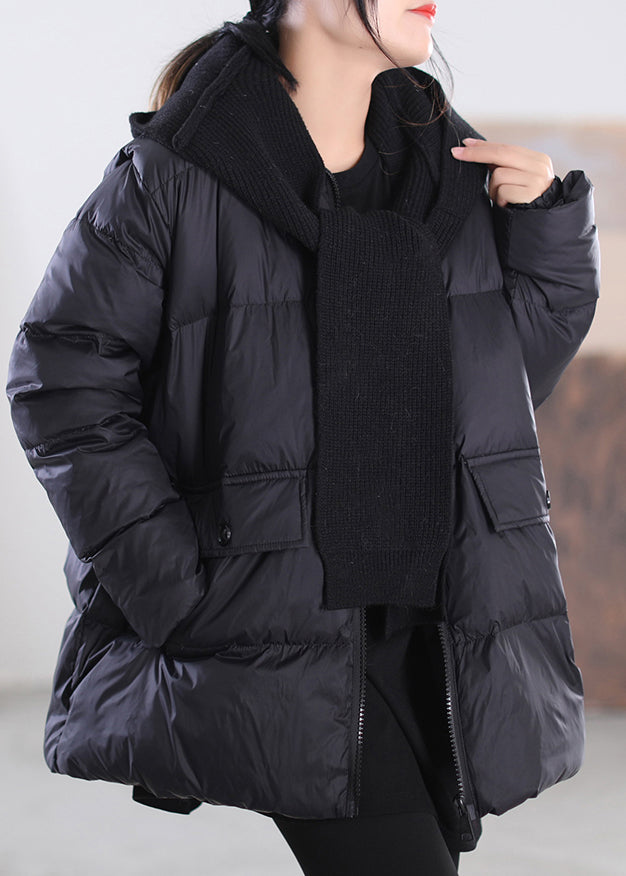 Grey Green Zippered Patchwork Removable Hooded Duck Down Down Coats Winter