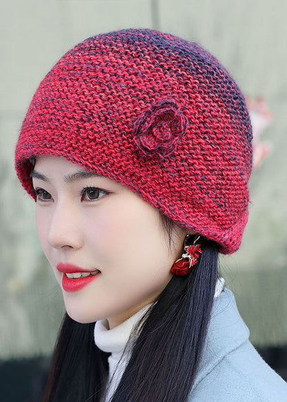 Handmade Peacock Blue Woolen Knit Bonnie Hat
