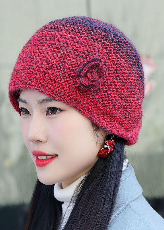 Handmade Peacock Blue Woolen Knit Bonnie Hat