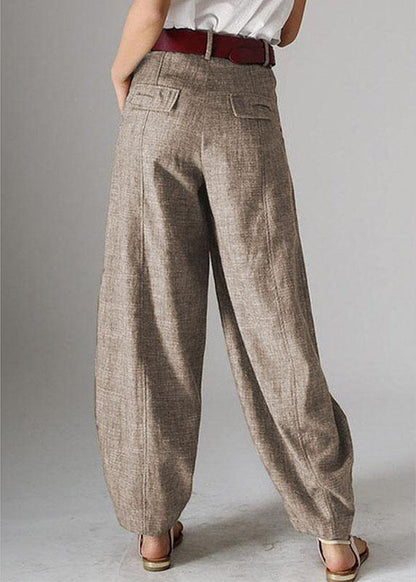 High Waist Button Color Harem Pants With Pocket