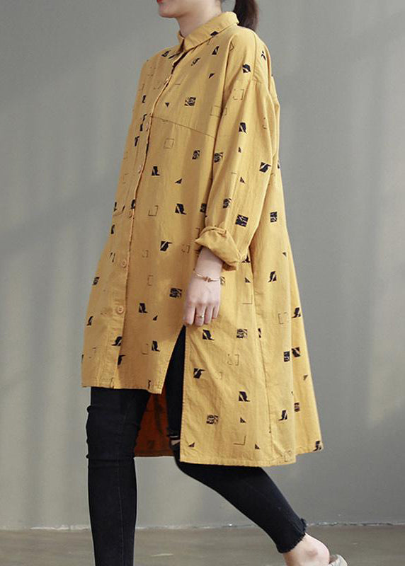 Irregular Pattern Split Spring Loose Shirt
