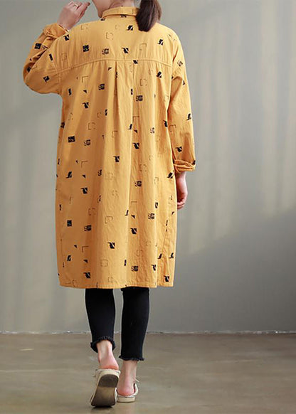 Women Irregular Pattern Split Spring Loose Shirt