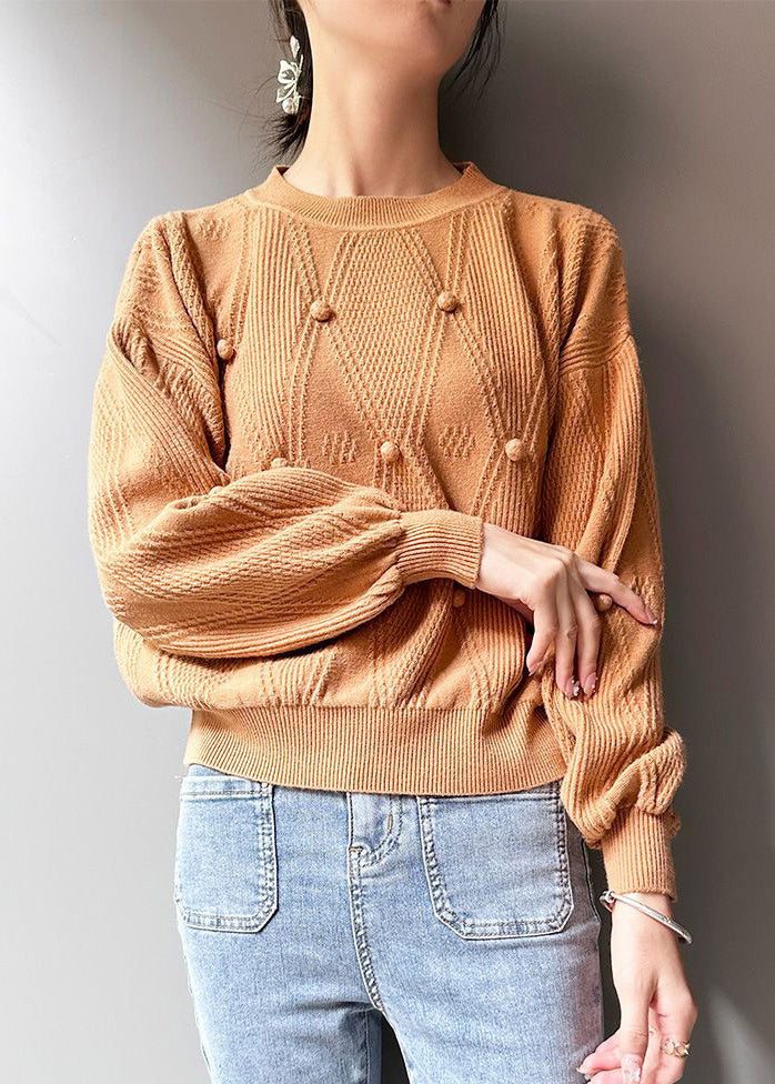 Khaki Cozy Patchwork Knit Sweaters Fall