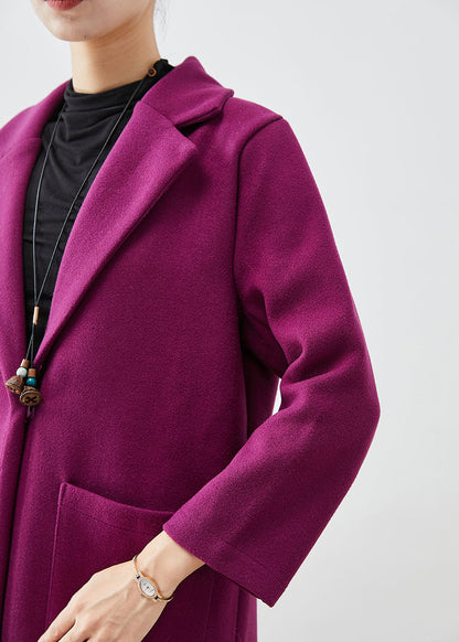 Lavender Oversized Woolen Coats Fall