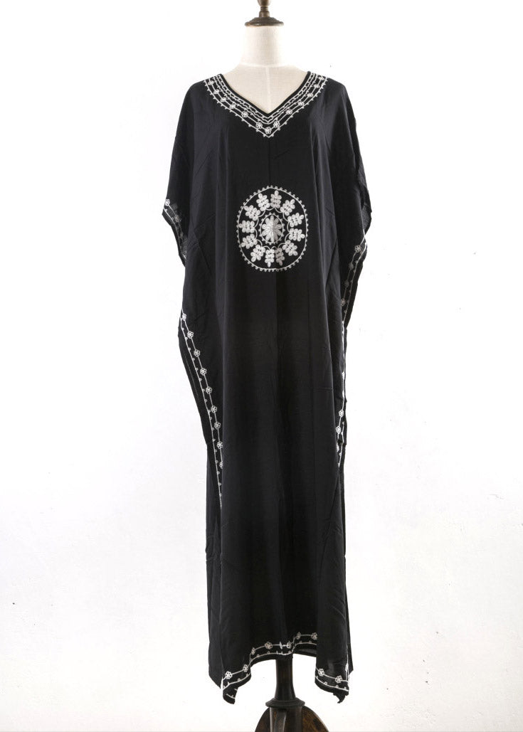Loose Kaftan Swimsuit Cover Up Beach Long Black Dress