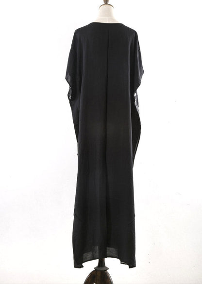 Loose Kaftan Swimsuit Cover Up Beach Long Black Dress