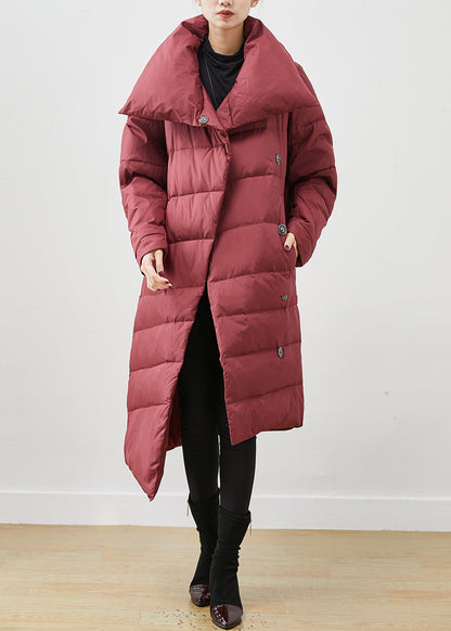 Mulberry Asymmetrical Warm Duck Down Puffer Jacket Winter