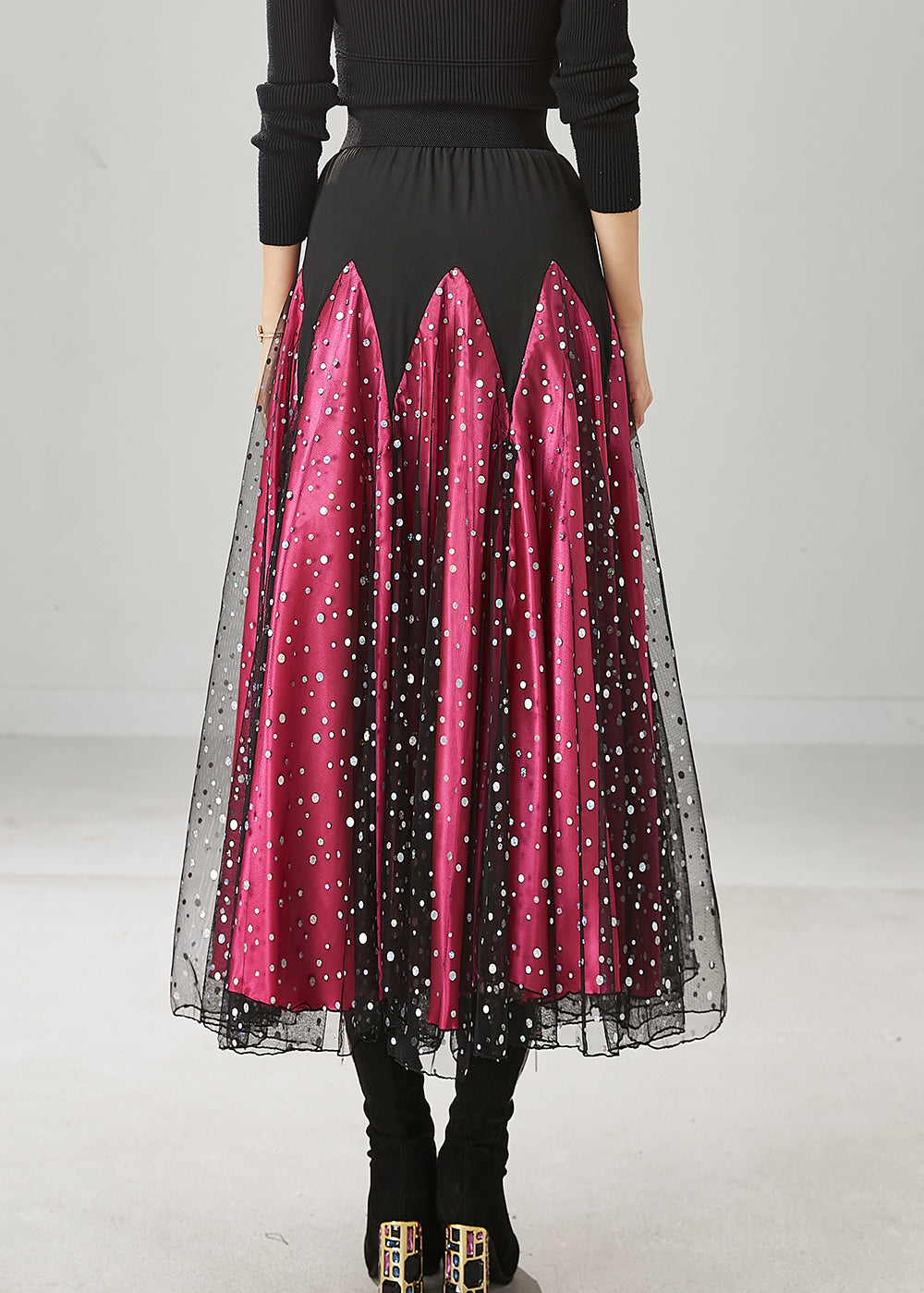 Mulberry Zircon Patchwork Tulle Skirts Spring
