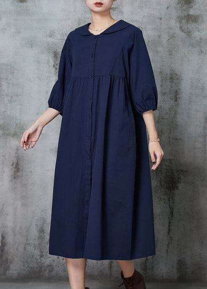 Navy Oversized Cotton Maxi Dresses Summer