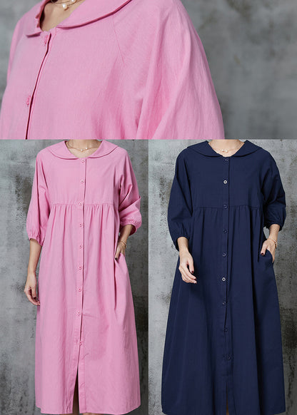 Navy Oversized Cotton Maxi Dresses Summer