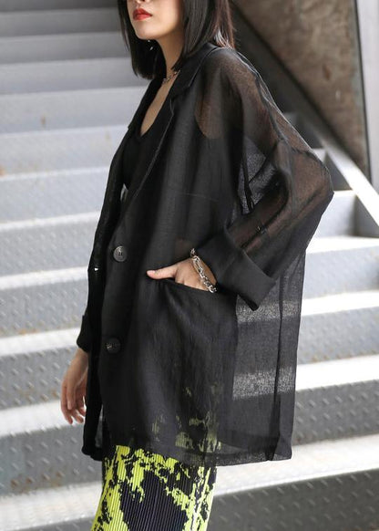 Women Notched pockets clothes For Women Tops black tops