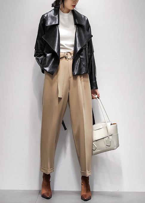 Notched Cinched Coat Black Silhouette Coats