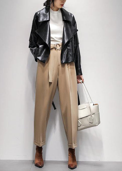 Notched Cinched Coat Black Silhouette Coats