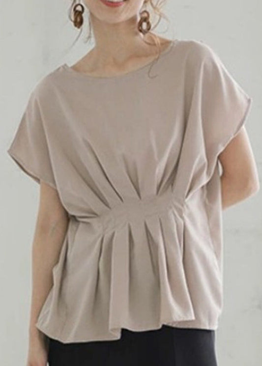 Nude Oversized Wrinkled Cotton Tank Tops Summer