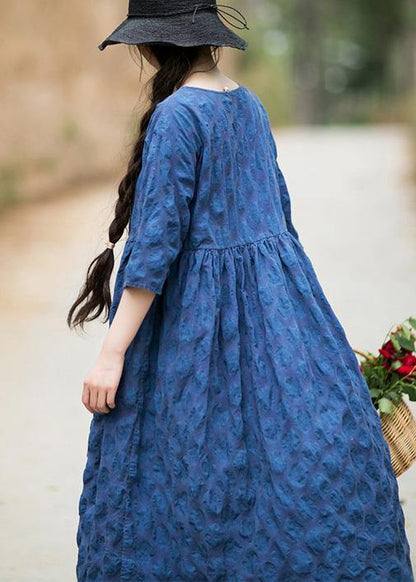 O Neck Half Sleeve Tunic Dress Ideas Blue Dress