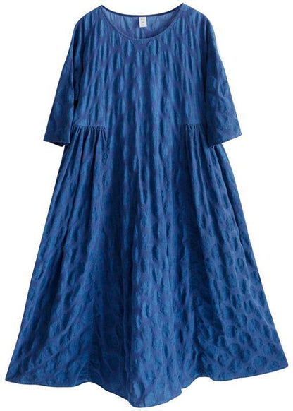O Neck Half Sleeve Tunic Dress Ideas Blue Dress