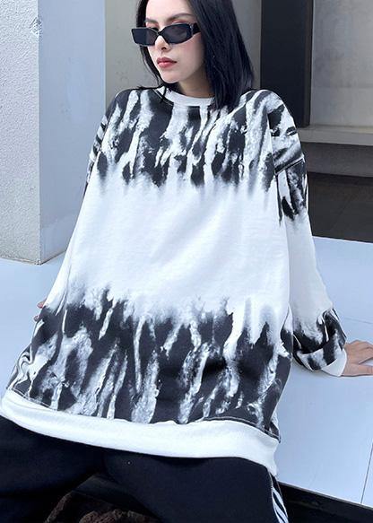 Women O Neck Spring Tops Women Design White Print Blouses