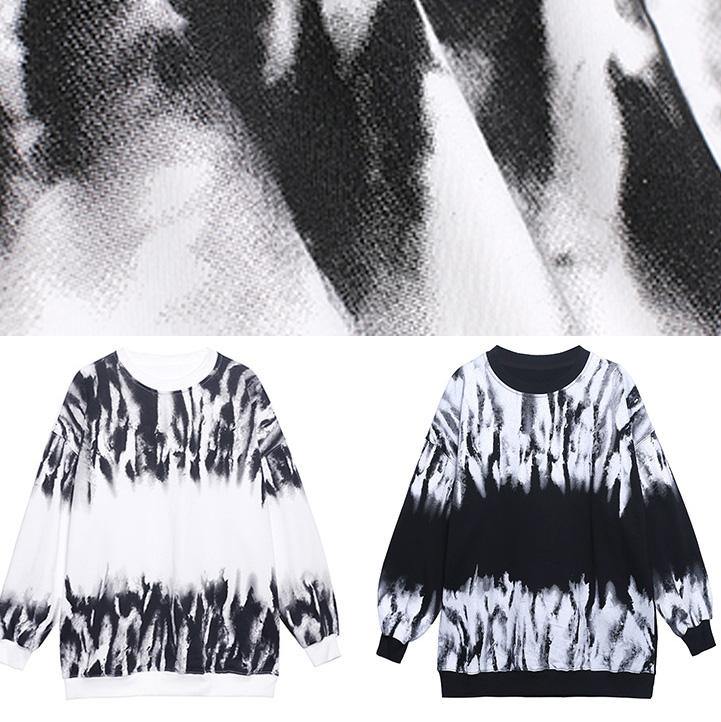 O Neck Spring Tops Design White Print Blouses