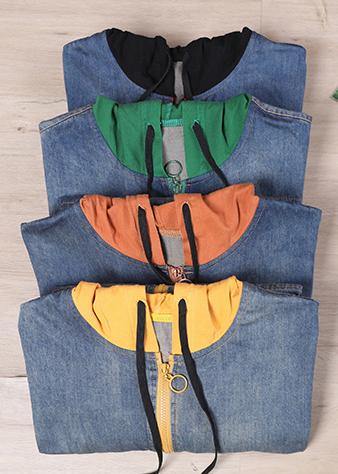 Orange Work Outfits Patchwork Spring Coats