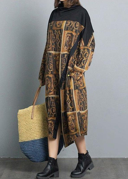 Patchwork Spring Dresses Fabrics Retro Loose Dress