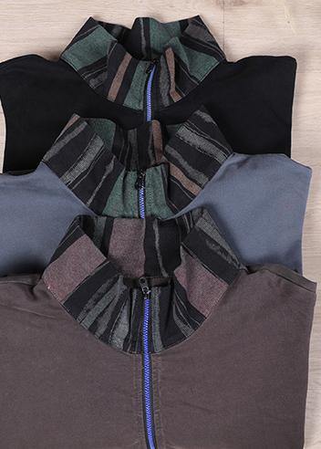 Women Patchwork Spring Handmade Tunics For Black Tops