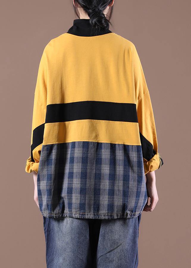 Patchwork Spring Italian Blouses Yellow Tops