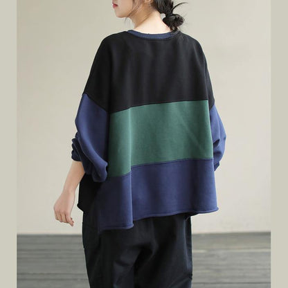 Women Patchwork cotton SpringTunics for women Fabrics Black alphabet Prints top