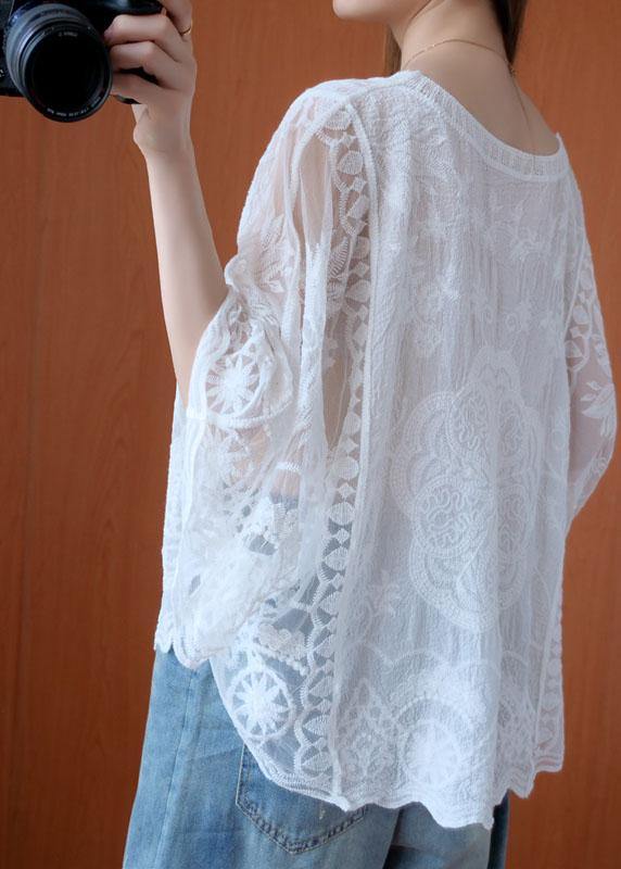 Pink Asymmetrical Design Summer Lace Top