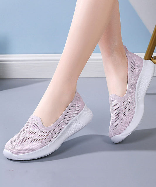 Pink Flat Feet Shoes Comfortable Breathable Mesh