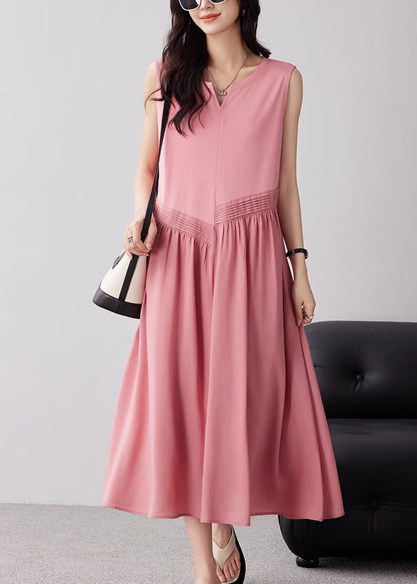 Pink Oversized Exra Large Hem Cotton Maxi Dresses Summer
