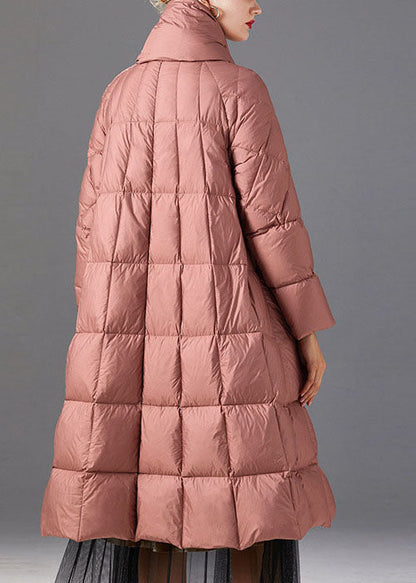 Pink Stand Collar Pockets Winter Duck Down