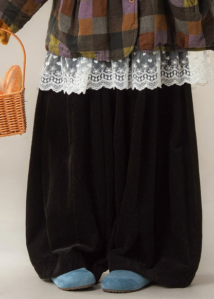 Plaid Warm Parka ,top and Wide Leg Pants Three Pieces Set Winter
