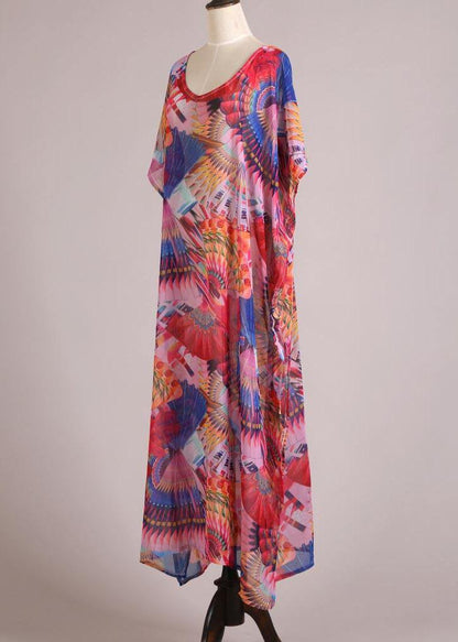 Print Vogue Kimono Robe Chiffon Dress