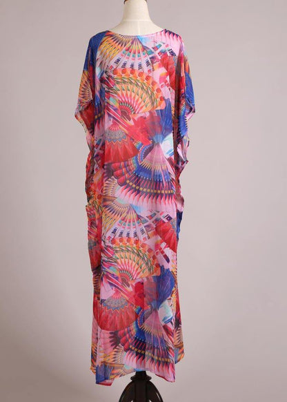 Print Vogue Kimono Robe Chiffon Dress