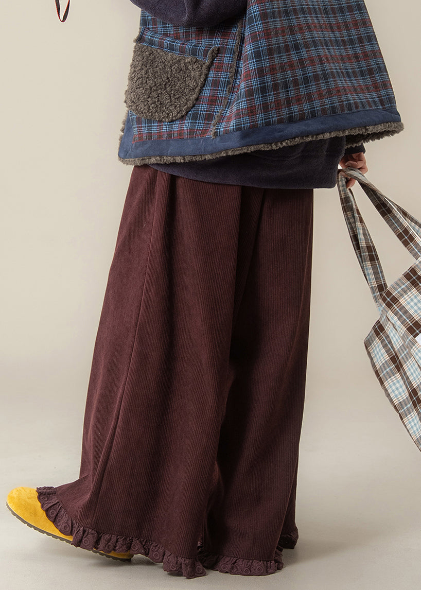 Purple High Wais Wide Leg Pants Fall