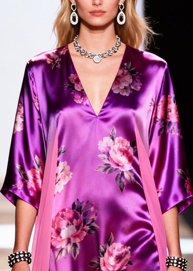 Purple Oversized Patchwork Tulle Long Dresses Summer