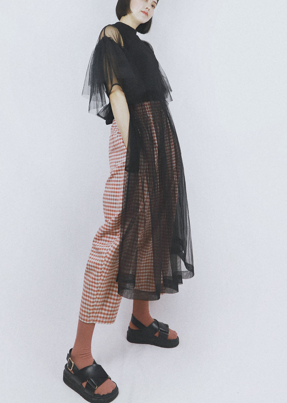 Red High Waist Plaid Cotton Harem Pants Summer
