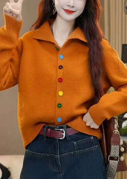 Red Turtleneck Button Knit Sweaters Winter