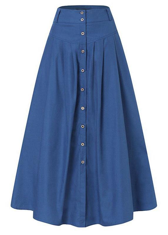 Yellow Polka Dots Bottom Front Loose Long Skirt With Pocket