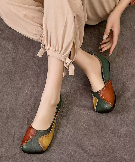 Splicing Flat Shoes for Colorblock Sheepskin