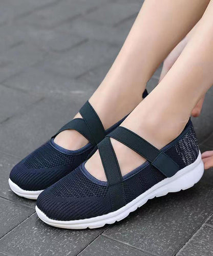 Splicing Flat Shoes Red Comfy Breathable Mesh Soolinen Shoes-20251