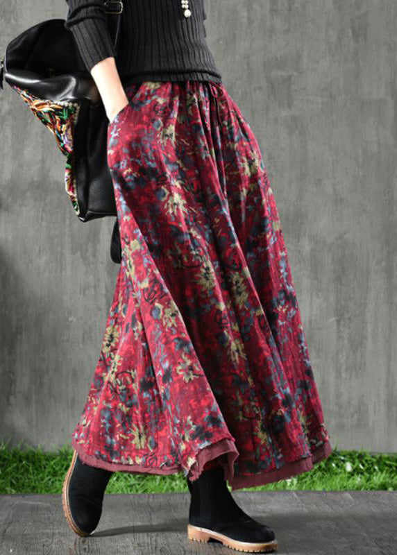 Spring Double Layers Printing Skirt