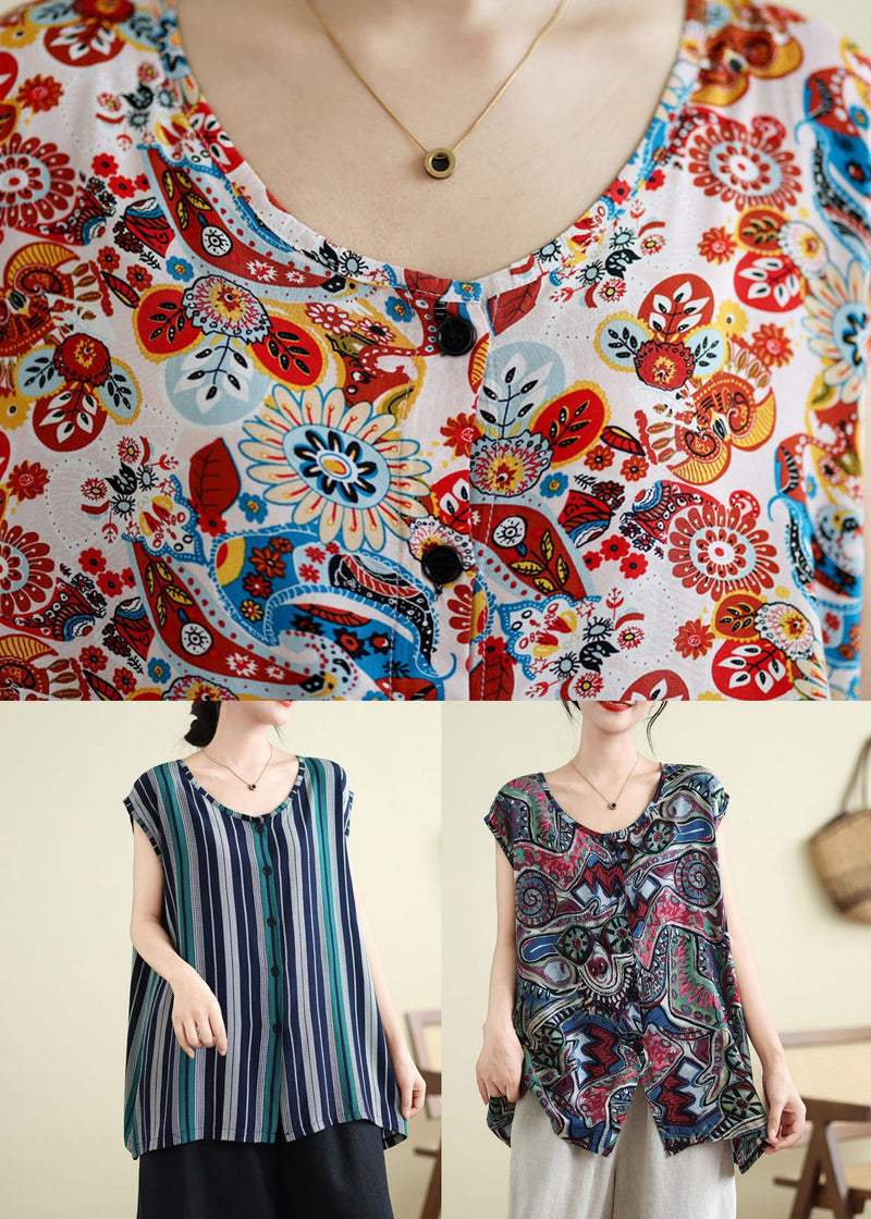 Striped O-neck Long Tank Summer