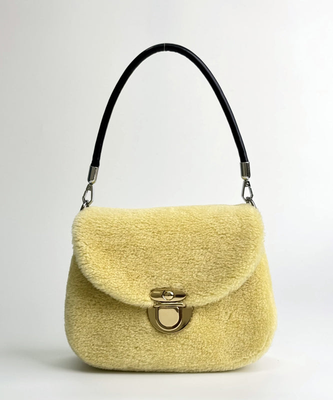Stylish Pink Versatile Woolen Shoulder Bag