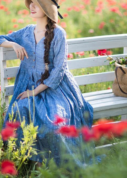 Summer Dress Design Blue Striped Dresses