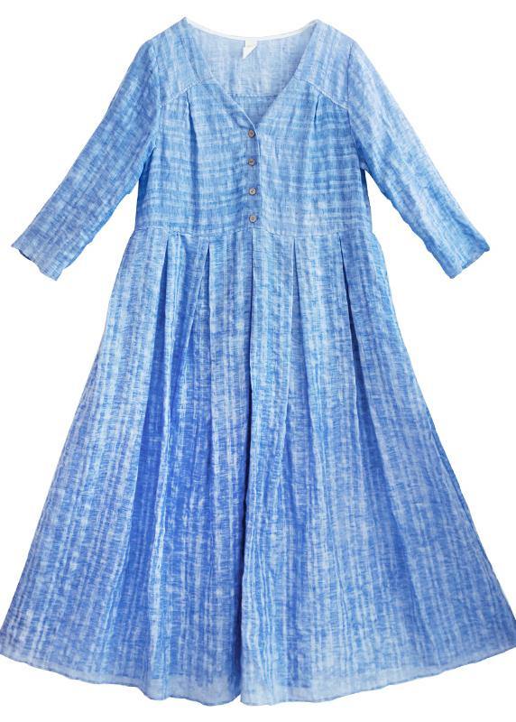 Summer Dress Design Blue Striped Dresses