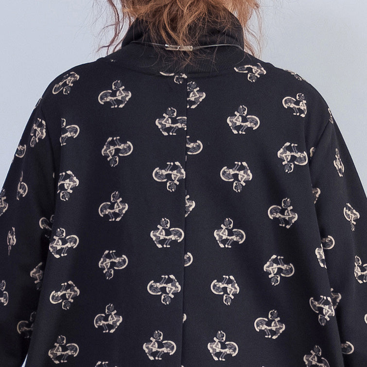 Turtleneck Velvet Dress Lady Print Dresses