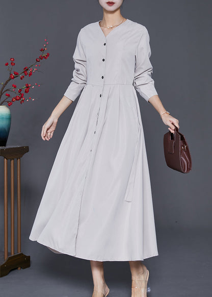 V Neck Tie Waist Exra Large Hem Maxi Dress Fall