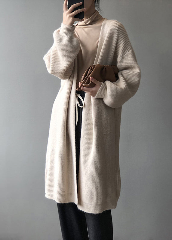 Versatile Camel Cozy Long Knit Cardigans Spring
